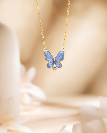 Purple butterfly necklace - Molenia Jewelry