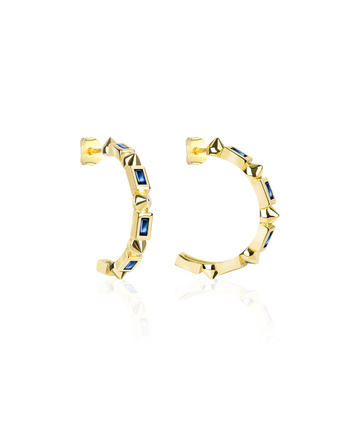 Single Pave Huggie Hoop Earrings - Molenia Jewelry