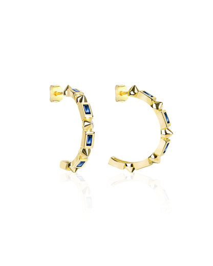 Single Pave Huggie Hoop Earrings - Molenia Jewelry