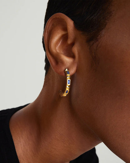 Single Pave Huggie Hoop Earrings - Molenia Jewelry