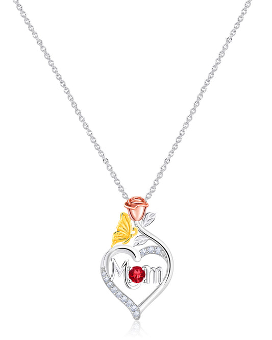 sterling Silver January Birthstone necklace for mom