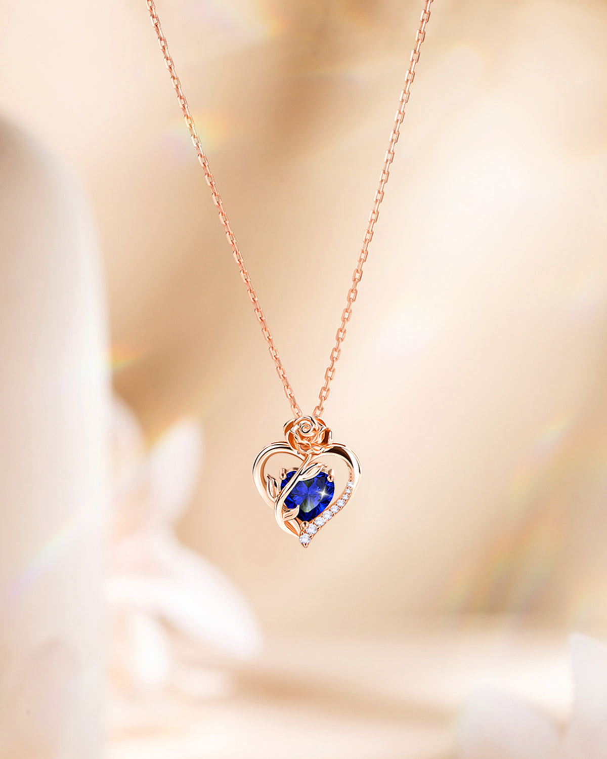 Rose Gold Birthstone Necklace - Molenia Jewelry