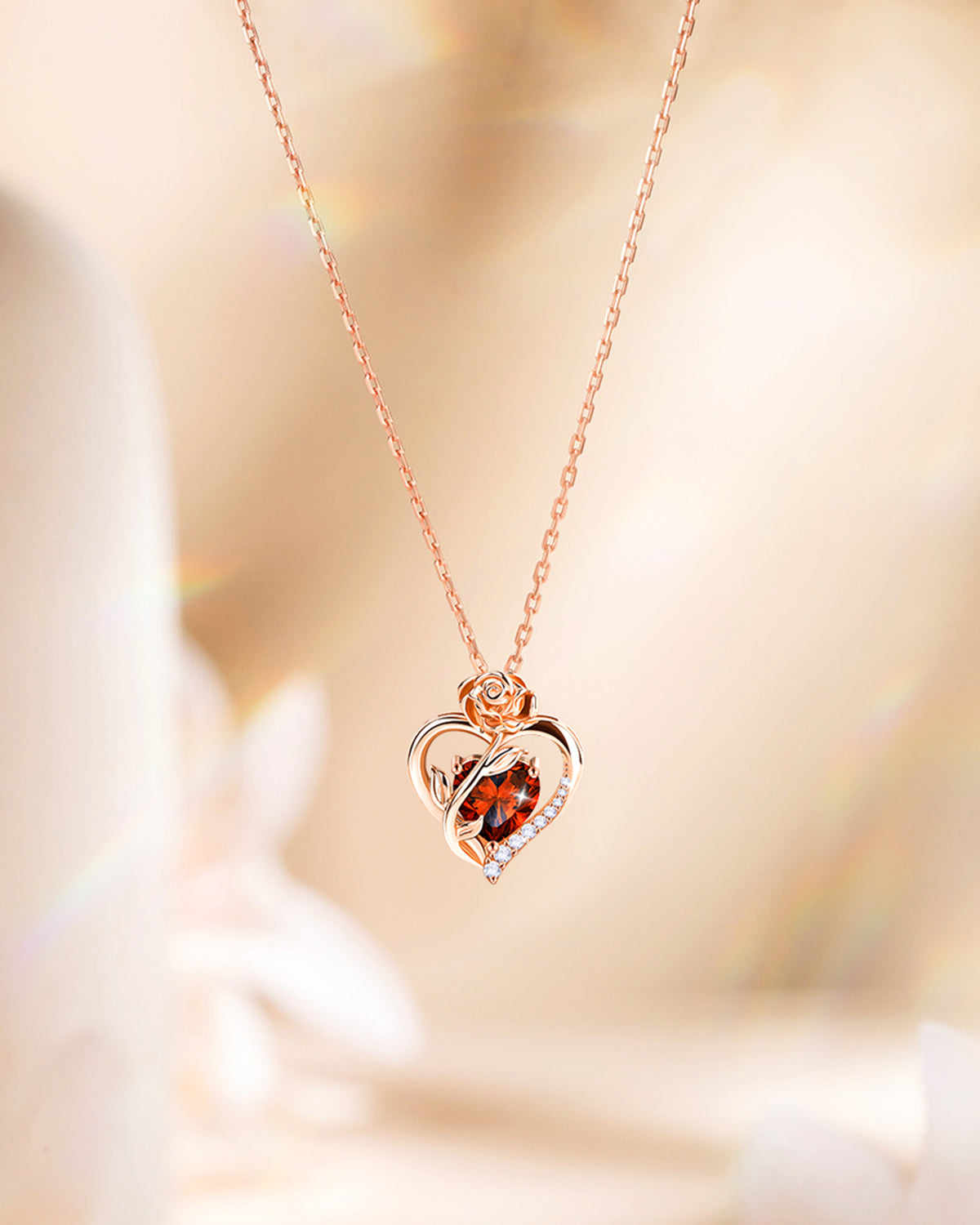 Rose Gold Birthstone Necklace - Molenia Jewelry