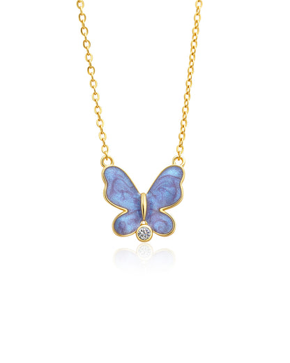 Purple butterfly necklace - Molenia Jewelry