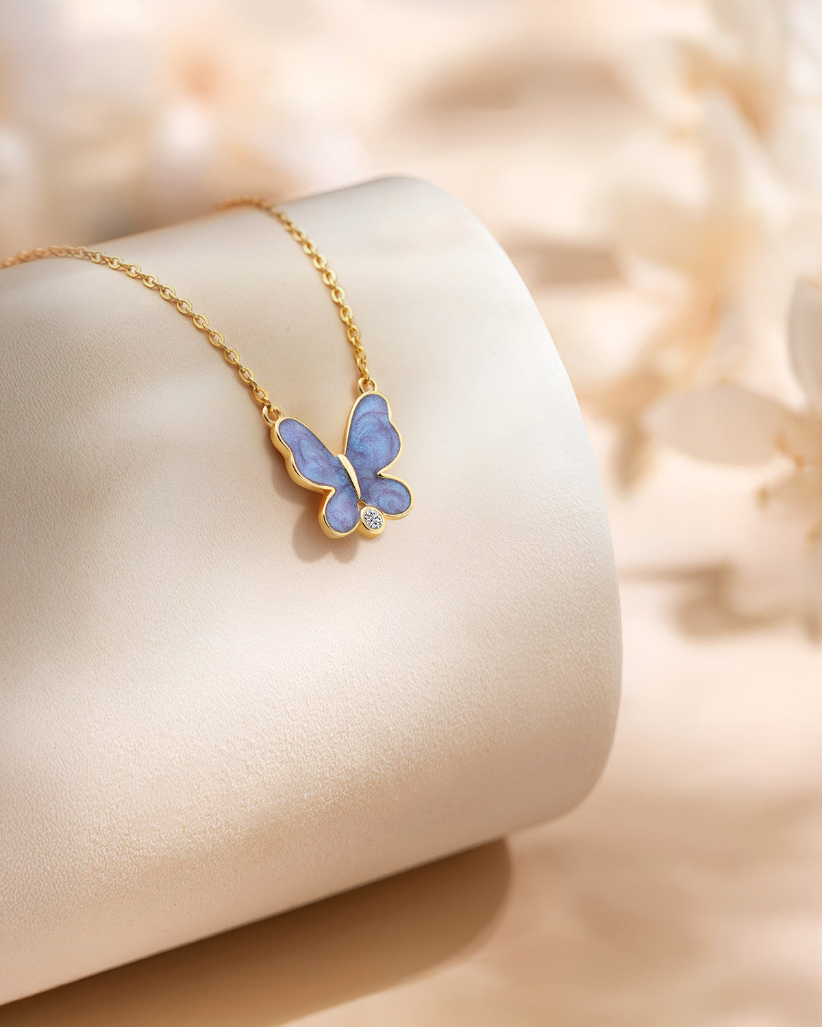 Purple butterfly necklace - Molenia Jewelry