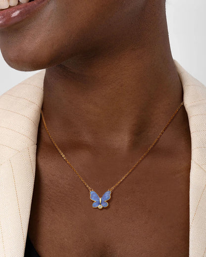 Purple butterfly necklace - Molenia Jewelry